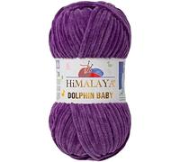 Himalaya Dolphin Baby Yarn Each Skein 100gr 120m Hilo súper voluminoso para tejer y ganchillo, ideal para cárdigans, chales, mantas, sombreros y textiles para el hogar (1, 80340 morado brillante)