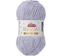 Himalaya Dolphin Baby Yarn Each Skein - Hilo de 100 g, 120 m, hilo súper voluminoso para tejer y ganchillo, ideal para cárdigans, chales, mantas, sombreros y textiles para el hogar (1, 80351 azul
