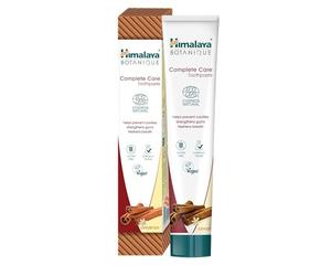 Himalaya Ecocert Cosmos Natural Certificación Pasta de dientes a base de hierbas Himalaya Botanique Complete Care con Activos Orgánicos, sabor a canela, combate la placa, sin flúor, 75 ml