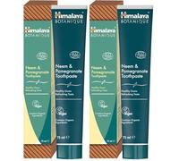 Himalaya Ecocert Cosmos Natural Certified Himalaya Botanique Neem & Pomegranate Toothpaste con Activos Orgánicos, combate la placa, aclara los dientes, sin flúor, sin SLS, sin crueldad, 75 ml