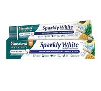 Himalaya Herbals Sparkly White Herbal Vegetarian Toothpaste for whitening teeth with advanced plague removal|Anti-inflammatory 12-Hour Germ Protection- 75ml (Paquete de 6)