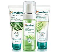 Himalaya Neem Face Wash Foam, Scrub and Mask - Solución natural sin jabón para los hombres y las mujeres - Ayuda a minimizar, controlar y prevenir el acné - Set de 3 (Total Acne Solution Set-Foam)