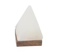 Himalaya Salt Dreams Beleuchteter Salzkristall Pyramide White Line-Memoria USB con Base de Madera, Sal de Cristal de Punjab/Pakistán, Blanco, ca. 7 x 7 x 11 cm, 2 Unidades