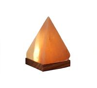 Himalaya Salt Dreams Beleuchteter Salzkristall USB Pyramide con Base de Madera, Sal de Cristal de Punjab/Pakistán, Naranja, ca. 7 x 7 x 11 cm, 2