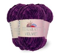 Himalaya Velvet, 3 madejas de 100% poliéster para tejer, ganchillo, chenilla, hilo esponjoso, ropa, mantas de bebé, cada madeja de 100 g, 120 m (90028)