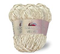 Himalaya Velvet, 3 madejas de 100% poliéster para tejer, ganchillo, chenilla, hilo esponjoso, ropa, mantas de bebé, cada madeja de 100 g, 120 m (90042)