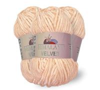 Himalaya Velvet, 3 madejas de 100% poliéster para tejer, ganchillo, felpilla, para ropa, mantas de bebé, cada madeja de 100 g, 120 m (90053)