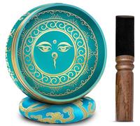 Himalayan Bazaar Juego de Cuenco Tibetano con Sonido Para Meditar, Cuenco Tibetano Elaborado a Mano Fácil de Tocar, Con Sonidos Para Hacer Yoga y Alinear Los Chacras
