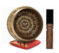 Himalayan Bazaar Juego de Cuenco Tibetano con Sonido Para Meditar, Cuenco Tibetano Elaborado a Mano Fácil de Tocar, Con Sonidos Para Hacer Yoga y Alinear Los Chacras