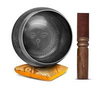 Himalayan Bazaar Juego de Cuenco Tibetano con Sonido Para Meditar, Cuenco Tibetano Elaborado a Mano Fácil de Tocar, Con Sonidos Para Hacer Yoga y Alinear Los Chacras