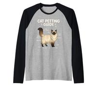 Himalayan Cat Petting Guide Funny Cat Lover Camiseta Manga Raglan
