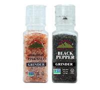 Himalayan Chef Sal rosa y granos de pimienta negra, juego de molinillo de plástico cuadrado