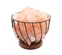 Himalayan Rock Salt Metal Basket Lamp