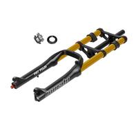 HIMALO 20 Pulgadas 4,0 Horquilla Fat Bike Recorrido 120mm Horquilla Suspensión Air Bicicleta Rebote Ajustable 1-1/8 Recta Horquilla Delantera E-Bike Cierre Rápido 9x135mm Bloqueo Manual(Gold)