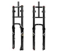 HIMALO 26'' Bike Fat Fork Downhill MTB Suspensión De Aire Horquilla Travel 160mm Straight Double Shoulder Fork Rebound Ajustable Manual Lock QR 9x135mm,MAX For 4.0'' Tire (Color : Black)