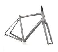HIMALO 700C Cuadro De Bicicleta De Carretera Gravel 45/48/51/54cm Aleación De Aluminio Cuadro Freno De Disco 12 * 100mm/12 * 142mm Eje Pasante Cuadro Gris Ligero, con Horquilla Carbono(54cm)
