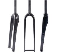 HIMALO 700C Horquilla Gravel Carbono Horquilla Rígida Carretera 1-1/8 Recta/Cónica Horquilla Delantera Freno De Disco Eje Pasante 12 * 100mm (Color : Glossy Black, Size : Straight)