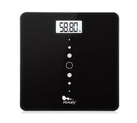 himaly Báscula de Baño, Digital de Alta Medición Precisa 180kg / 400lbs, Pantalla LCD Digital de Gran área, Plataforma de Vidrio Templado de 8 mm (Negro)