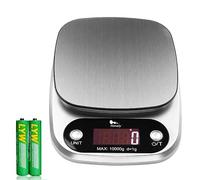 himaly Báscula de Cocina Digital 10kg/1g de Acero Inoxidable Medición de Alta Precisión Báscula de Alimentos Multifuncional Pantalla LCD Peso de la Cocina