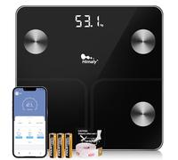 himaly Báscula de grasa corporal inteligente digital compatible con Bluetooth, báscula para grasa corporal, peso, peso corporal, IMC, agua corporal, masa ósea, calorías, grasa visceral, báscula de