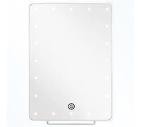 himaly Espejo Maquillaje con Luz LED, Espejo de la Vanidad Rotación 180° Pantalla Táctil, Espejo Cosmético Plegable Espejos Maquillaje de Escritorio