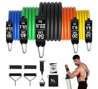 himaly Set de Bandas de Resistencia 150 lbs Bandas Elasticas Fitness con 5 Diferentes Niveles Gomas Elasticas musculacion para Entrenamiento en casa