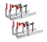 HimaPro Juego de 4 Sargentos Tipo F de Acero Forjado de 30 cm de Alta Resistencia - Capacidad de carga 544 kg, Profundidad de garganta de 12 cm, Ideales para Soldadura, Carpintería y Trabajos en Metal