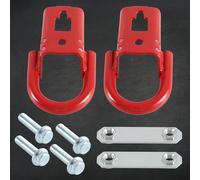 HIMARKLIF Par de ganchos de remolque delanteros rojos compatibles con Ford F150 2015 2016 2017 2018 2019 Repuesto #: FL3Z17N808A FL3Z-17N808-A