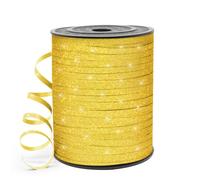 HimBen Cinta rizadora de 3/16 pulgadas de 500 yardas para envolver regalos, color dorado, cinta rizada brillante para globos, 1 rollo para decoración de cumpleaños, boda, fiesta, manualidades, ramo de