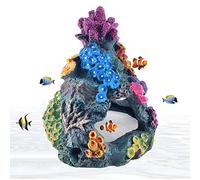 HIMBIU Acuario Coral Arrecife Decoración, Colorido Resina Artificial Coral Plantas Decoración De La Cueva para El Acuario De Peces Marinos Ornamento De Montaña