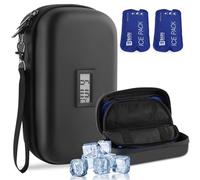 HIMDUZE - Funda de viaje con enfriador de insulina, aprobado por la TSA portátil con aislamiento para diabéticos con visualización de temperatura del termómetro, organizador de medicamentos