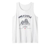 Himeji Castle Japan GPS Coordenadas Bandera Japonesa Camiseta sin Mangas