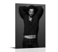 HIMGZXGWQ Chris Cornell Póster de Arte Blanco y Negro Pintura Decorativa Lienzo Arte Mural Salón Póster Dormitorio Pintura, Arte de Pared Impresión de Imagen Moderna Decoración de Habitación Familiar