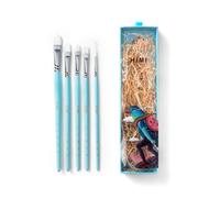 HIMI Gouache - Juego de 5 pinceles para pintura acrílica al óleo, acuarela, cara y cuerpo, gouache, bonito regalo, aficionado al arte, niños y adultos (azul, pinceles)