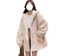 HIMI HIMIFASHION Lindos abrigos de invierno para adolescentes, kawaii con orejas de oso, forro polar, con cremallera, abrigo informal cálido con capucha, beige, XL
