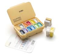 HIMI Juego de pintura Gouache de 12 colores, 12 ml, diseño de taza de gelatina, transporte de viaje, pintura gouache no tóxica para lienzo y papel, Cosas para Pintar, Suministros de Arte