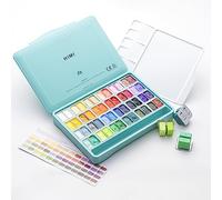 HIMI Juego de pintura Jelly Gouache de doble taza, 48 colores, 12 g, diseño de gelatina, pintura no tóxica para lienzo y papel, suministros de arte para profesionales (caja verde)