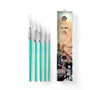 HIMI Little Bird - Juego de 5 pinceles para acuarelas, juego de 5 pinceles de acuarela para principiantes y profesionales, bonito regalo para aficionados al arte, principiantes y artistas (verde, 5