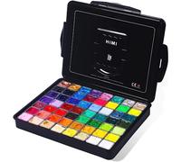 HIMI pintura Gouache, con 56 colores de tamaño 30 ml, incluidos 8 colores metálicos y 6 de Neón, diseñadas como copa de gelatina, colocadas en estuche portátil, pintura a la acualera
