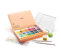 HIMI Twin Cup Jelly Gouache - Juego de pintura de gelatina, 48 colores, 12 g, diseño de gelatina, pintura no tóxica para lienzo y papel, suministros de arte para profesionales (Peach Fuzz)