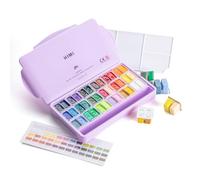 HIMI Twin Cup Jelly Gouache - Juego de pintura Jelly Gouache, 36 colores, 12 g, diseño de gelatina, pintura no tóxica para lienzo y papel, suministros de arte para profesionales (caja morada)