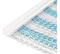 Himifuture Cortina de cadena de aluminio de 90 x 200 cm, mosquiteras de metal para puerta, cortina de control de insectos para puertas, persianas de insectos, plagas, azul y plateado