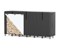 Himimi Estante para Leña de Exterior Ajustable con Funda Impermeable, 235 x 25 x 116 cm, Capacidad de Carga 1134 kg