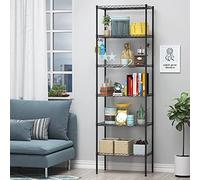 Himimi Estantería de Alambre de 6 Niveles, Estante Independiente, estantes de Almacenamiento de Metal, Estante Organizador Resistente para Garaje, Cocina, baño, Negro