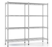 Himimi Estantería de alambre resistente de 4 niveles, 152 x 35 x 152 cm, estantería de metal ajustable, estante de almacenamiento de gran capacidad para garaje, despensa, cocina, cobertizo, lavadero