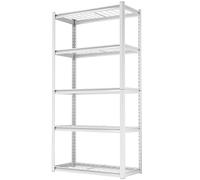 Himimi Estantería de metal para cargas pesadas, 5 niveles, 1000 kg, estable con estantes de rejilla de altura ajustable, estantería abierta para sótano, garaje, almacén, cocina, 90 x 40 x 182 (altura