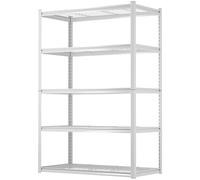 Himimi Estantería de metal para cargas pesadas, 5 niveles, 1500 kg, estable con estantes de rejilla de altura ajustable, estantería abierta para sótano, garaje, almacén, cocina, estantería industrial