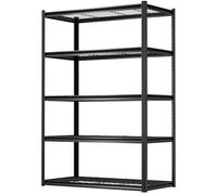Himimi Estantería Metálica 5 Niveles 1500 kg Estantería de Almacenamiento Resistente con Baldas Regulables en Altura Estantería Abierta para Sótano Garaje Taller Cocina 120x60x182 cm Negro