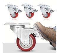 Himimi Juego de 4 Ruedas Giratorias de 75mm con Freno, Ruedas para Muebles con Capacidad de Carga de 400 kg, Ruedas de Transporte Giratorias 360°, Adecuadas para Todo Tipo de Suelos