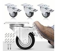 Himimi Juego de 4 Ruedas Giratorias de 75mm con Freno, Ruedas para Muebles con Capacidad de Carga de 400 kg, Ruedas de Transporte de 360°, Adecuadas para Todo Tipo de Suelos (Incluye Tornillos), Negro